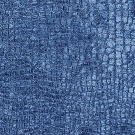 DESIGNER FABRICS Designer Fabrics K0151S 54 in. Wide Blue Textured Alligator Shiny Woven Velvet Upholstery Fabric K0151S